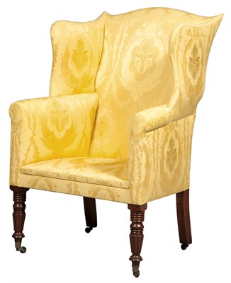 Lot 254 - Classical Upholstered Mahogany Easy Chair...