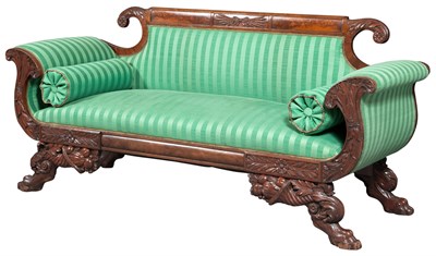 Lot 248 - Classical Mahogany Upholstered Settee 19th...