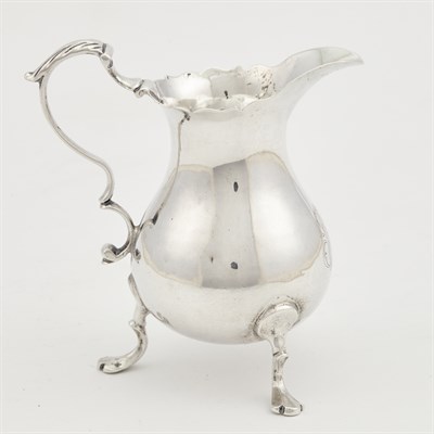 Lot 178 - George II Sterling Silver Cream Jug Maker IB,...