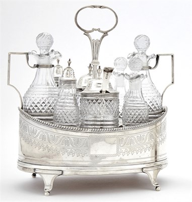 Lot 198 - George III Sterling Silver Cruet Set Charles...