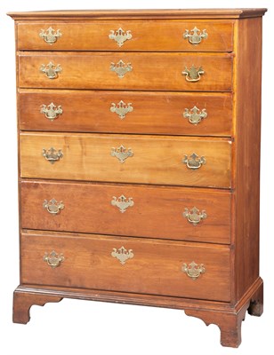 Lot 207 - Chippendale Cherry Chest of Drawers Late...