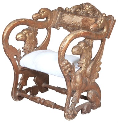 Lot 123 - Italian Renaissance Style Giltwood Armchair...