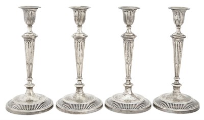 Lot 192 - Set of Four George III Style Sterling Silver...
