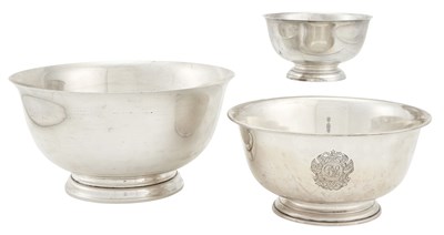 Lot 172 - Three American Sterling Silver Revere Style...
