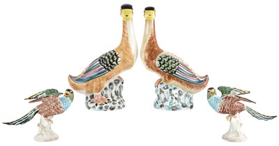Lot 5 - Pair of Mottahedeh Polychrome Pottery Ducks...