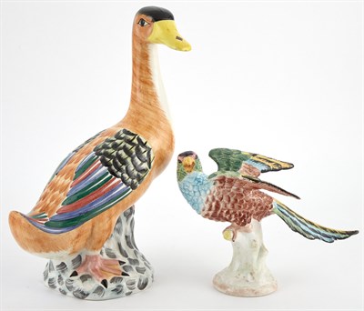Lot 5 - Pair of Mottahedeh Polychrome Pottery Ducks...