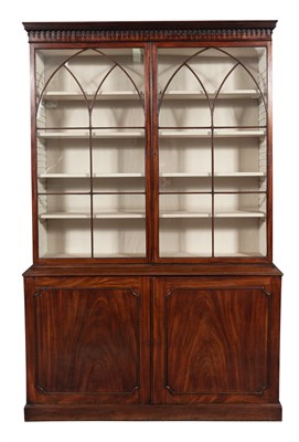 Lot 681 - George III Mahogany Bookcase Cabinet Last...