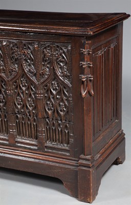 Lot 560 - Continental Gothic Style Oak Joined Coffer The...