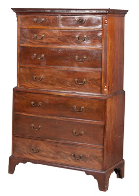 Lot 679 - George III Mahogany Secretaire Chest-on-Chest...