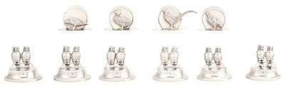 Lot 333 - Two Cased Sets of English Sterling Silver Menu...