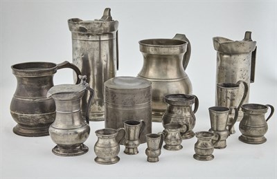 Lot 571 - Group of Pewter Domestic Items Including a...