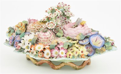 Lot 219 - Meissen Style Floral Encrusted Basket-Form...