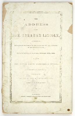 Lot 192 - LINCOLN, ABRAHAM Address of the Hon. Abraham...