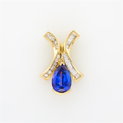 Lot 143 - Gold, Tanzanite and Diamond Pendant