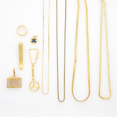 Lot 170 - Group of Gold Accessories and Chains