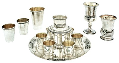 Lot 131 - Judaica Sterling Silver Wine Pouring Set 20th...