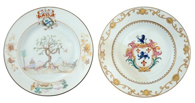 Lot 307 - Two Chinese Armorial Plates Mid-18th century...