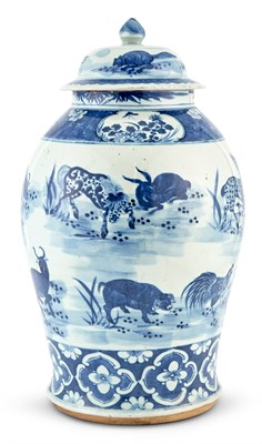 Lot 173 - A Chinese Blue and White Porcelain Vase and...