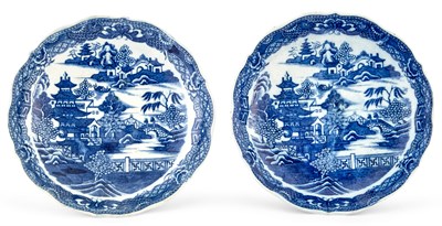 Lot 174 - A Pair of European Nanking-Style Blue and...