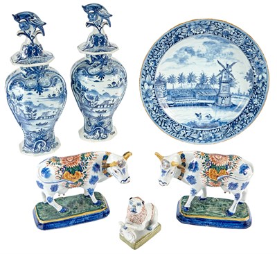 Lot 212 - Group of Delft Articles Comprising a pair of...
