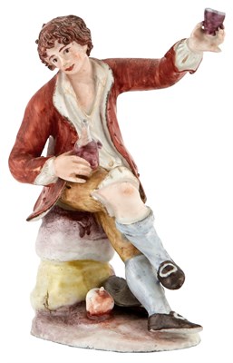 Lot 191 - Continental Porcelain Figure of a Toper,...