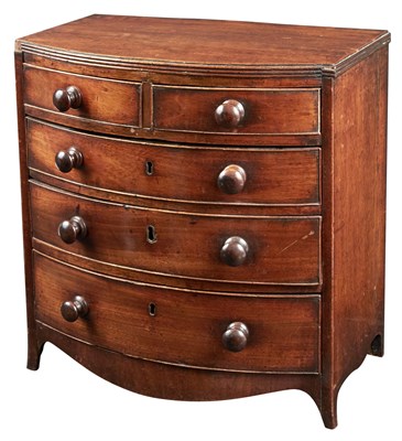 Lot 249 - George III Mahogany Miniature Chest of Drawers...