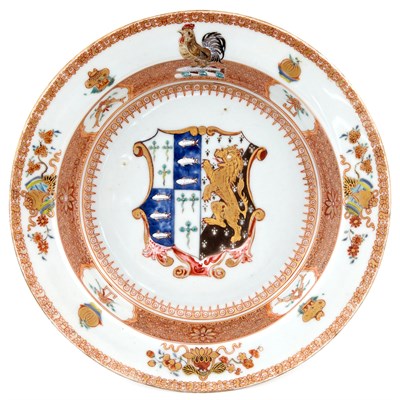 Lot 303 - Chinese Armorial Soup Plate Circa 1725 With...