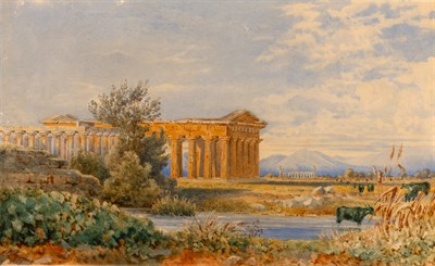 Lot 31 - British School 19th Century A View of Paestum,...
