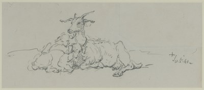 Lot 78 - George Chinnery English, 1774-1852 A Goat with...