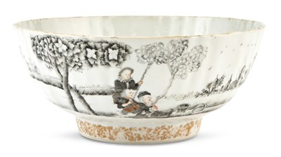 Lot 181 - A Chinese Grisaille Decorated Porcelain Bowl...