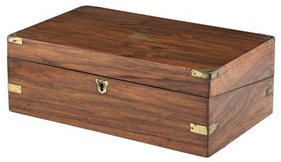 Lot 263 - Victorian Brass-Bound Rosewood Writing Box...