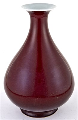 Lot 38 - A Chinese Copper Red Porcelain Pear-Shaped...