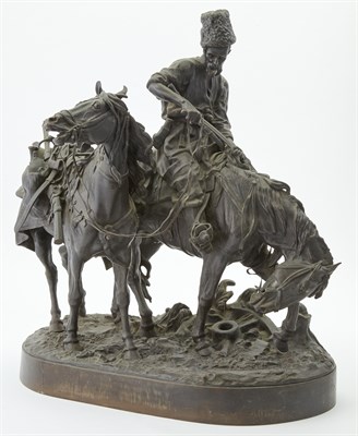 Lot 236 - Russian Bronze Group of a Zaporozhian Cossack...