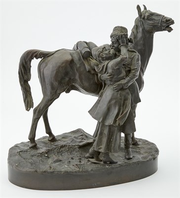 Lot 235 - Russian Bronze Group of Cossack's Return Cast...