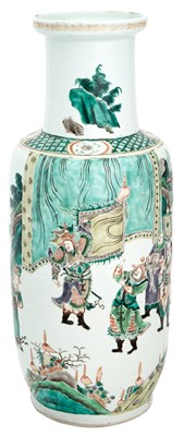 Lot 249 - A Chinese Famille Verte Porcelain Rouleau Vase...