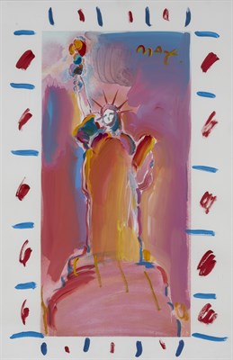 Lot 48 - Peter Max American, b. 1937 Untitled (Statue...