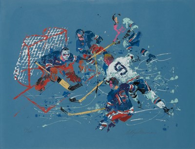 Lot 101 - LeRoy Neiman (1921-2012) BLUE HOCKEY Color...