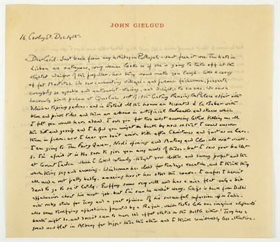 Lot 1059 - [BEATON, CECIL] GIELGUD, JOHN. Two exceptional...