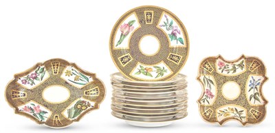 Lot 180 - English Porcelain Botanical Partial Dessert...