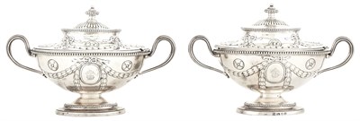 Lot 142 - Pair of George III Sterling Silver Covered...
