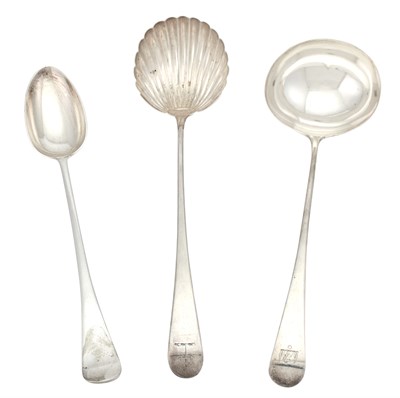 Lot 158 - Two George III Sterling Silver Soup Ladles...