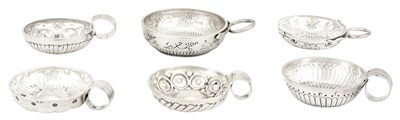 Lot 199 - Group of Six French Silver Wine Tasters Late...