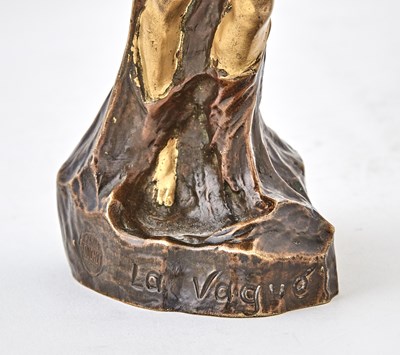 Lot 338 - Swedish Art Nouveau Gilt and Patinated Bronze Figure of a Woman Entitled La Vague (The Wave)