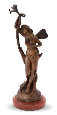 Lot 340 - French Art Nouveau Bronze Figure of Psyche