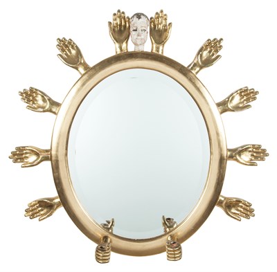 Lot 317 - Pedro Friedeberg Gilt and Painted Wood Mirror...