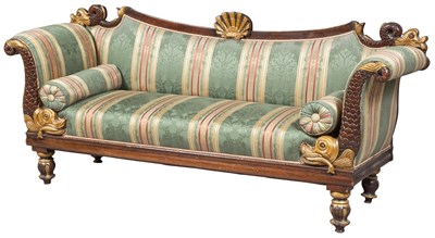 Lot 125 - Classical Mahogany and Parcel-Gilt Sofa Height...