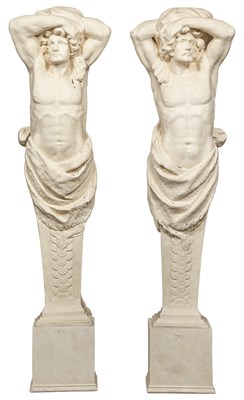 Lot 127 - Pair of Classical Style Faux Marble-Painted...
