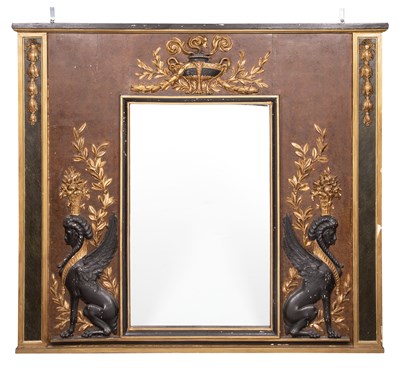 Lot 324 - Louis XVI Style Painted Wood Overmantel Mirror...