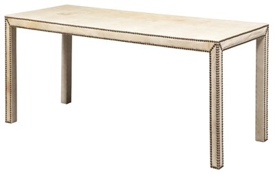 Lot 326 - Contemporary Faux Reptile Skin-Lined Console...