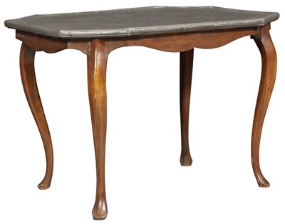Lot 120 - Stained Beechwood and Pewter Occasional Table...